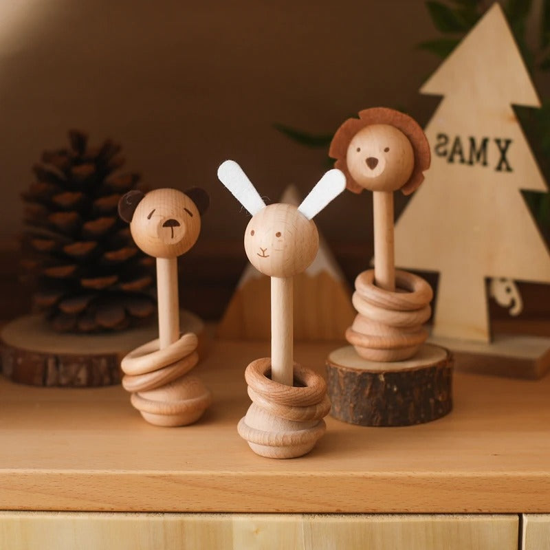 Wooden Animal Rattles