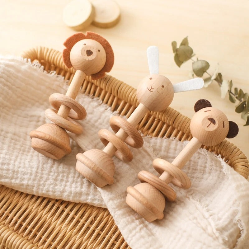 Wooden Animal Rattles