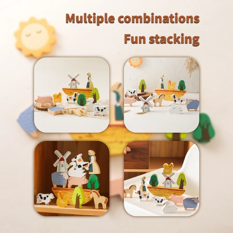 Wooden Stacking Farm Blocks